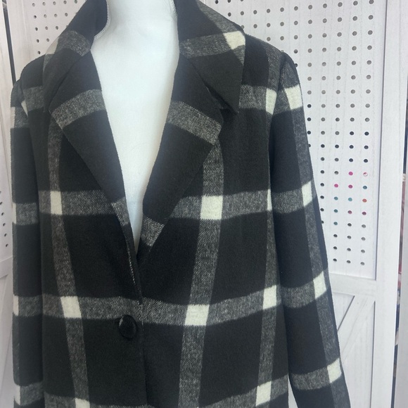 Finders Keepers Revolve Windowpane Plaid Women's Large Black And White Jacket - Picture 12 of 13